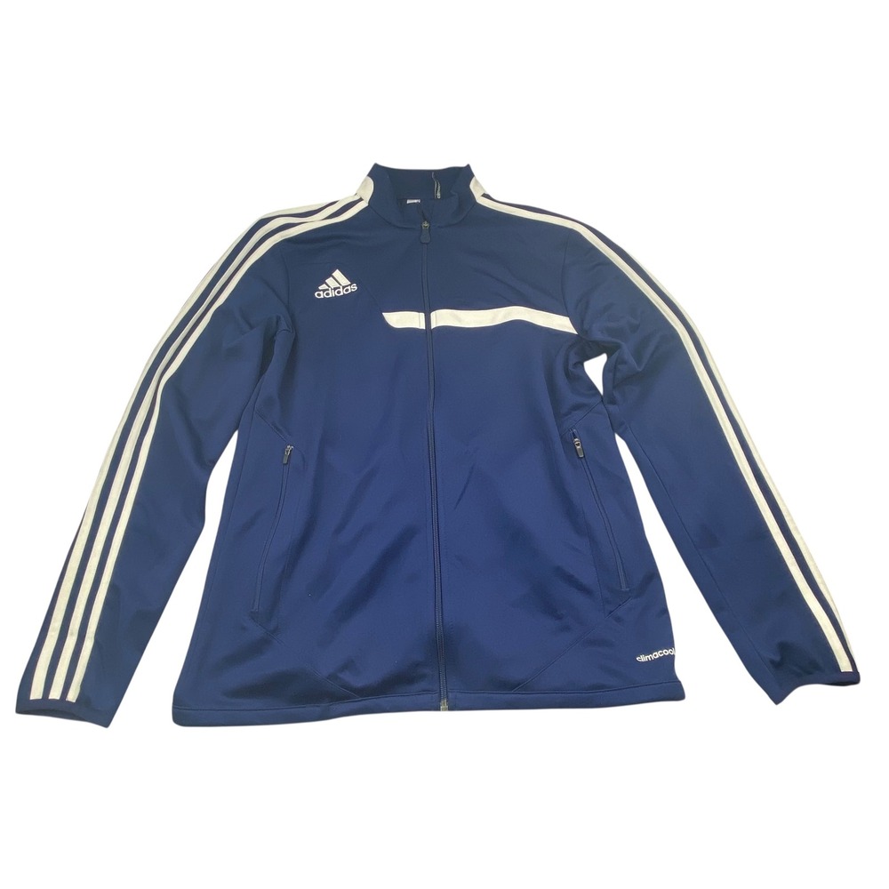 Adidas ClimaCool Track Jacket Blue White Athletic Sportswear Full Zip Men Size S
